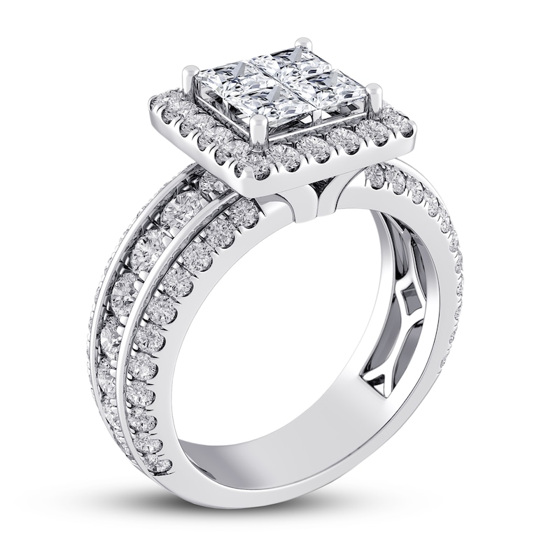 Previously Owned Diamond Engagement Ring 2 ct tw Princess/Round 14K White Gold