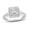 Thumbnail Image 0 of Previously Owned Diamond Engagement Ring 3/8 ct tw Round & Baguette 10K White Gold