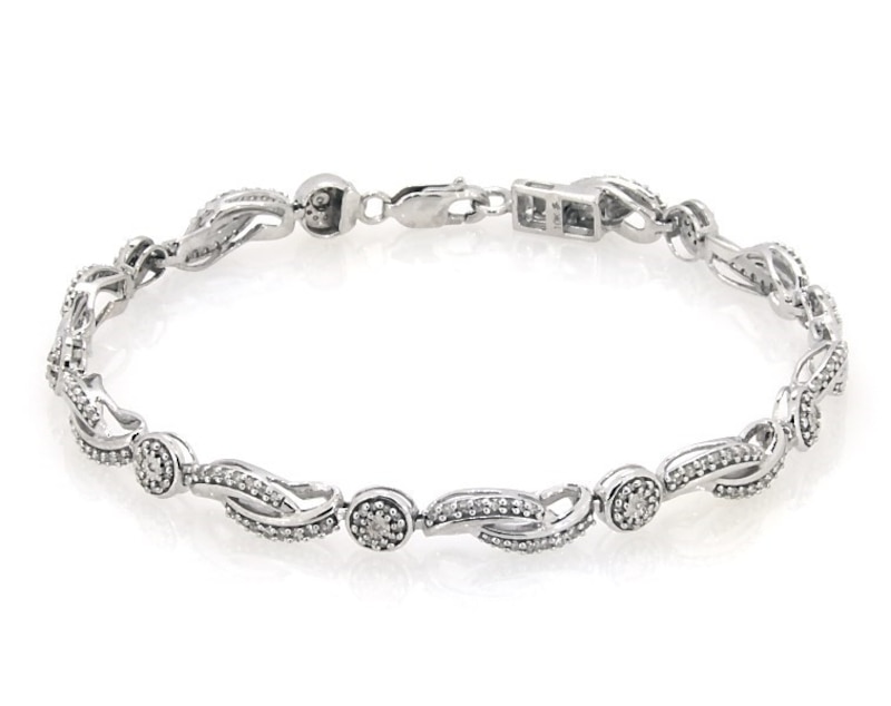 Previously Owned Diamond Link Bracelet 1 ct tw 10K White Gold 7"