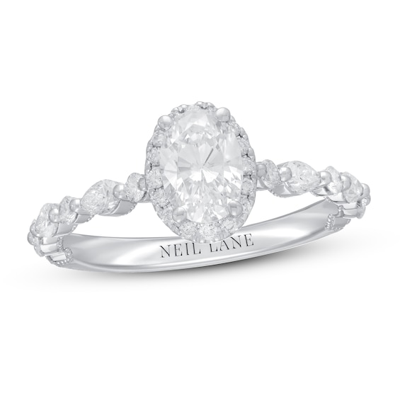 Previously Owned Neil Lane Premiere Diamond Engagement Ring 1-1/2 ct tw Oval 14K White Gold Size 5