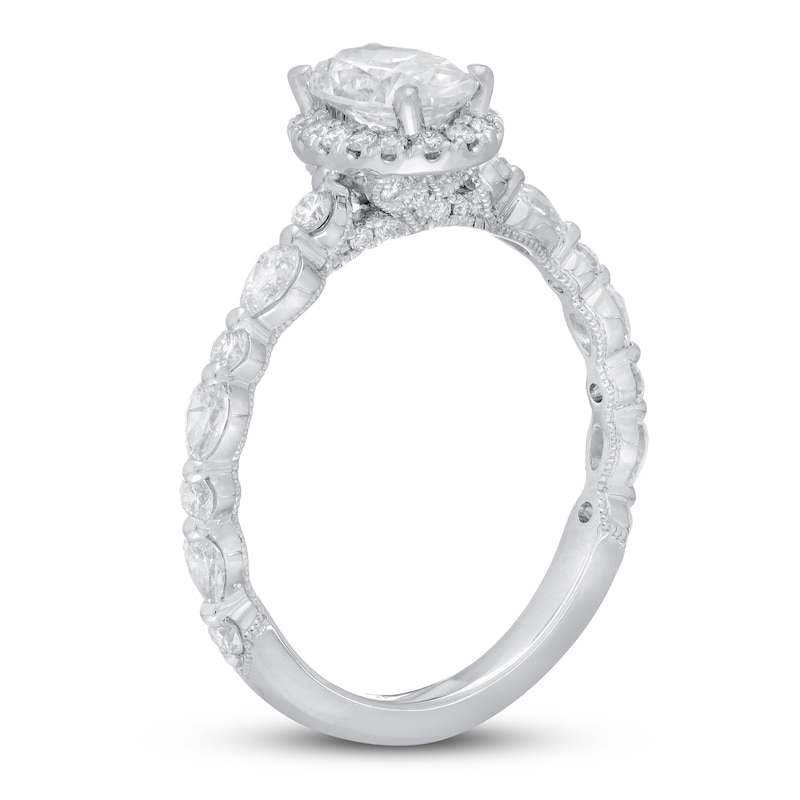 Previously Owned Neil Lane Premiere Diamond Engagement Ring 1-1/2 ct tw Oval 14K White Gold