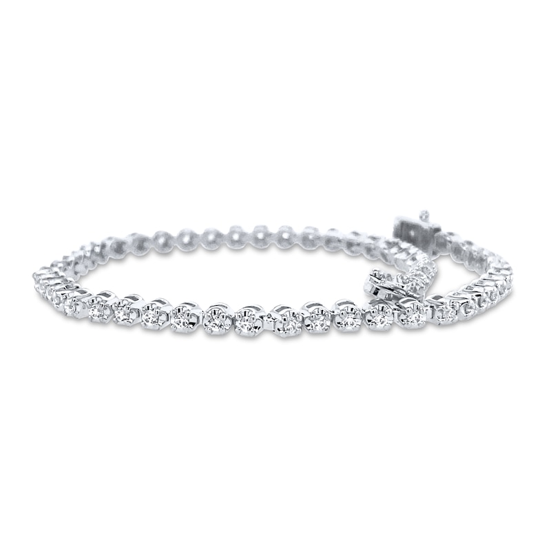Main Image 1 of Previously Owned Diamond Tennis Bracelet 1 ct tw Round-Cut 10K White Gold 7&quot;