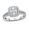Thumbnail Image 1 of Previously Owned Diamond Engagement Ring 5/8 ct tw Round/Baguette 14K White Gold