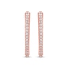Thumbnail Image 1 of Previously Owned Round-cut Diamond Hoop Earrings 1/10 ct tw 10K Rose Gold