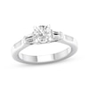 Thumbnail Image 0 of Previously Owned Diamond Engagement Ring 1/2 ct tw Round & Baguette 14K White Gold