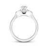 Previously Owned Diamond Engagement Ring 1/2 ct tw Round & Baguette 14K White Gold