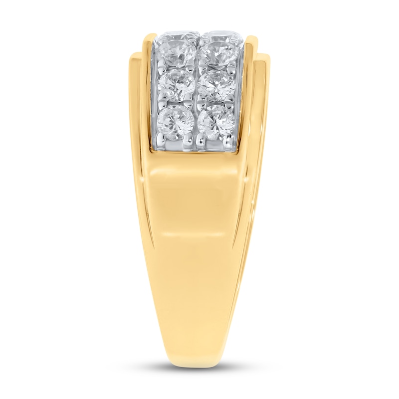 Main Image 3 of Previously Owned Men's Diamond Wedding Band 2 ct tw Round-cut 10K Yellow Gold