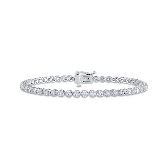 Previously Owned Diamond Tennis Bracelet 2 ct tw Round-Cut 10K White Gold 7"