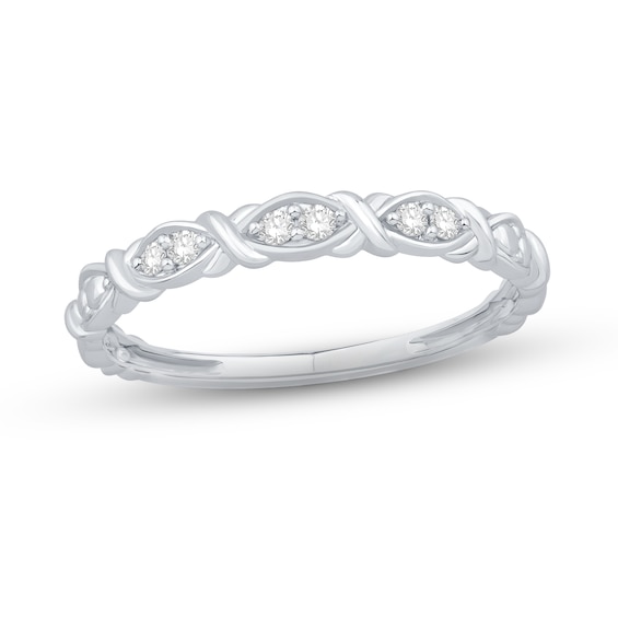 Previously Owned Diamond Anniversary Ring 1/15 ct tw Round-cut 10K White Gold