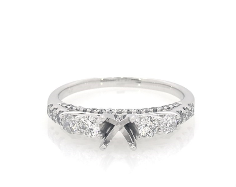 Main Image 1 of Previously Owned Diamond Ring Setting 7/8 ct tw Round-cut 14K White Gold