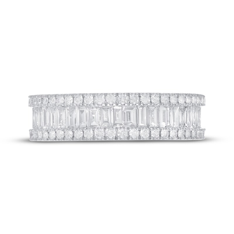 Main Image 3 of Previously Owned Neil Lane Diamond Anniversary Ring 1-1/2 ct tw Baguette and Round-Cut 14K White Gold