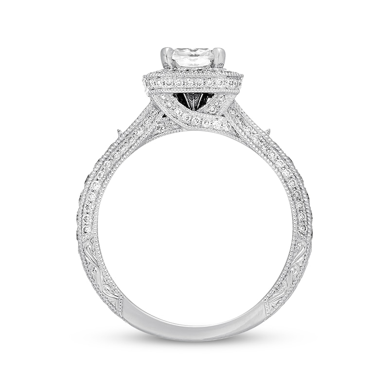 Main Image 3 of Previously Owned Neil Lane Diamond Engagement Ring 1-5/8 ct tw Cushion & Round-cut14K White Gold