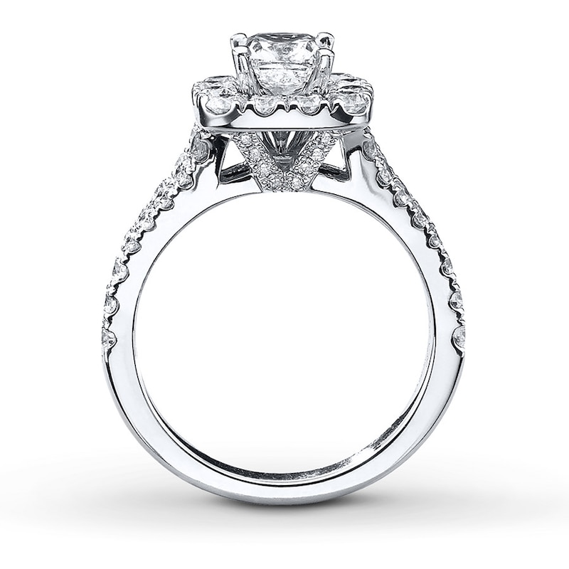 Main Image 2 of Previously Owned Neil Lane Engagement Ring 2-1/6 ct tw Cushion & Round-cut Diamonds 14K White Gold Size 8