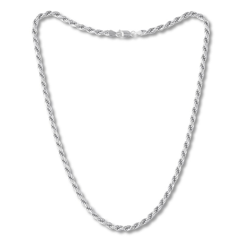 Main Image 1 of Previously Owned Rope Chain Necklace Solid Sterling Silver 22&quot;