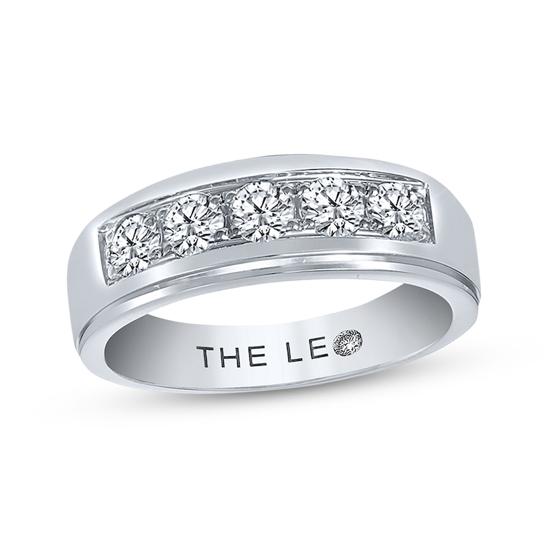 Previously Owned THE LEO Diamond Men's Band 1 ct tw Round-cut 14K White Gold