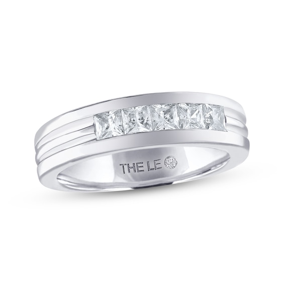 Previously Owned Men's THE LEO Diamond Wedding Band 1 ct tw Square-cut 14K White Gold