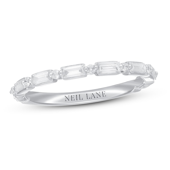 Previously Owned Neil Lane Premiere Diamond Anniversary Ring 1/2 ct tw Baguette/Round 14K White Gold