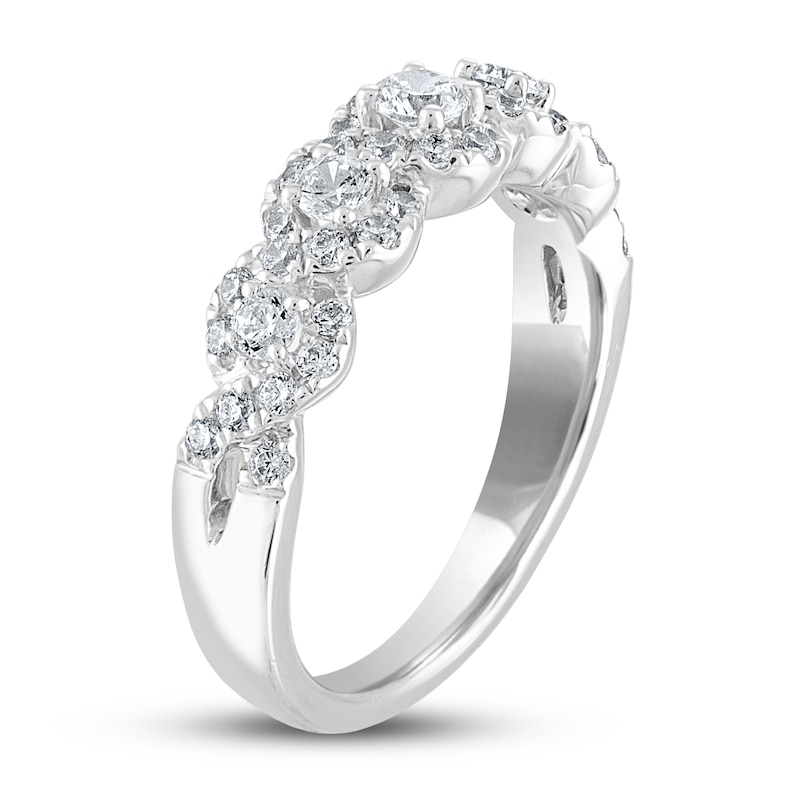 Previously Owned THE LEO Diamond Anniversary Ring 3/4 ct tw Round-cut 14K White Gold