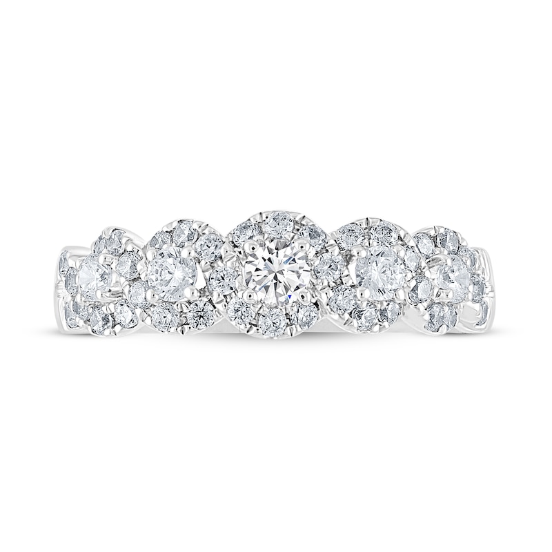 Previously Owned THE LEO Diamond Anniversary Ring 3/4 ct tw Round-cut 14K White Gold