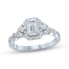 Thumbnail Image 1 of Previously Owned Monique Lhuillier Bliss Diamond Engagement Ring 1-3/8 ct tw Emerald & Round-cut 18K White Gold