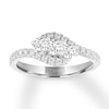 Thumbnail Image 0 of Previously Owned Leo Diamond Engagement Ring 3/4 ct tw 14K Round-cut White Gold