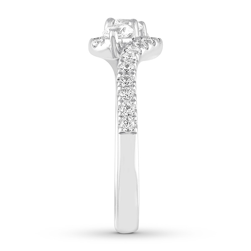 Previously Owned Leo Diamond Engagement Ring 3/4 ct tw 14K Round-cut White Gold