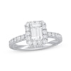 Thumbnail Image 1 of Previously Owned Neil Lane Premiere Engagement Ring 1-3/8 ct tw Emerald & Round-Cut 14K White Gold