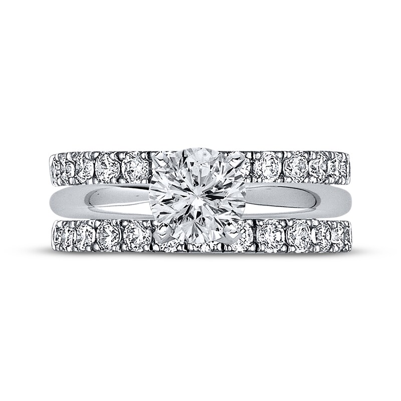 Main Image 3 of Previously Owned Diamond Enhancer Band 1 ct tw Round-cut 14K White Gold - Size 4