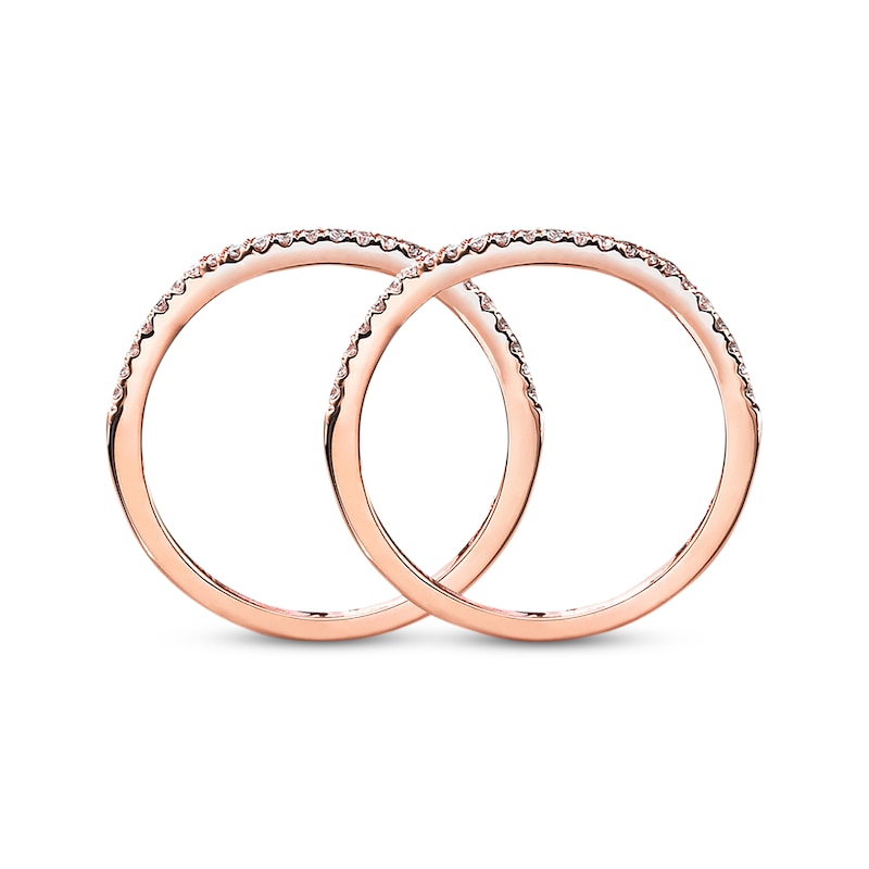 Main Image 3 of Previously Owned Diamond Wedding Bands 1/4 ct tw Round-cut 14K Rose Gold Size 4.5