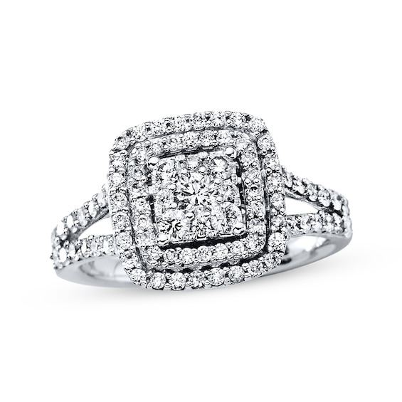 Previously Owned Diamond Engagement Ring 1 ct tw Round-cut 14K White Gold Size 4.25