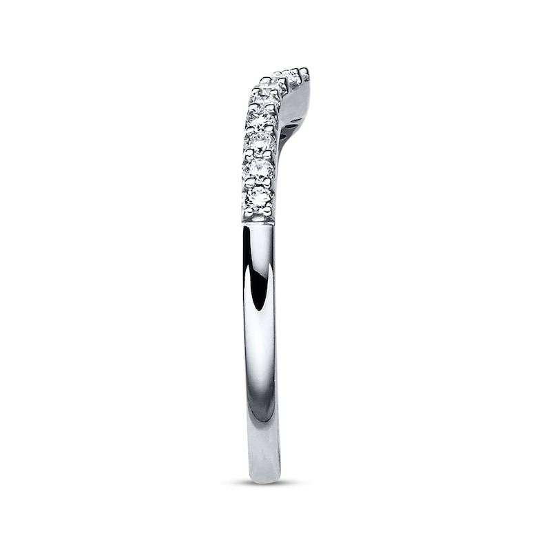 Main Image 2 of Previously Owned Diamond Wedding Band 1/4 ct tw Round-cut 14K White Gold - Size 9.25
