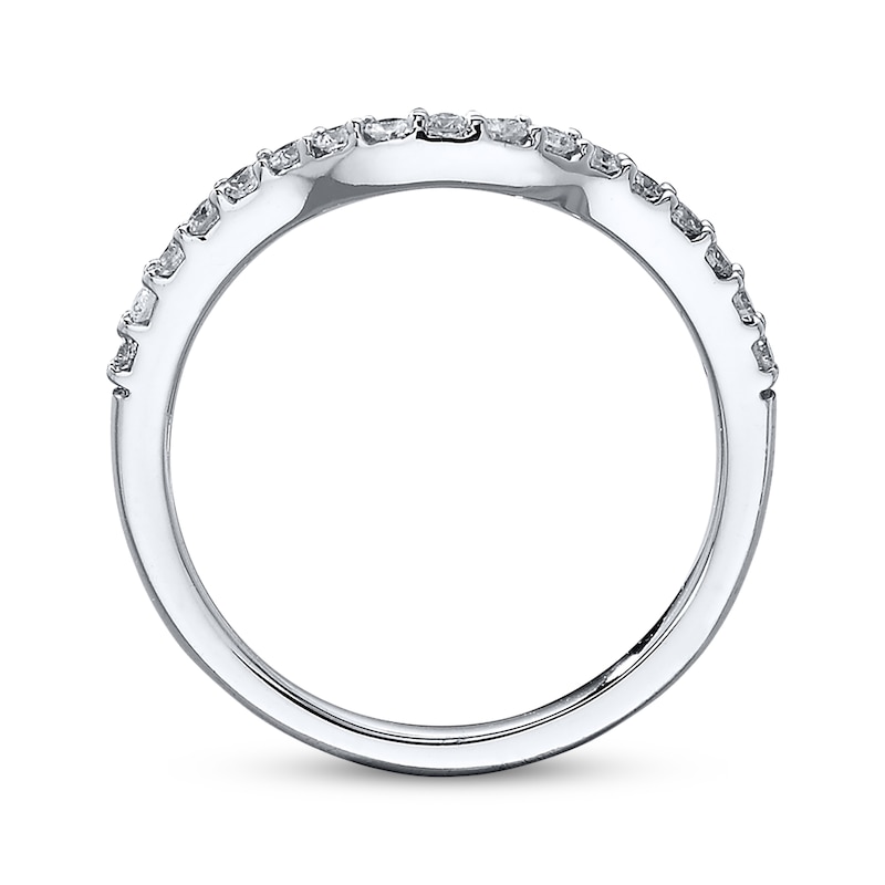 Main Image 3 of Previously Owned Diamond Wedding Band 1/4 ct tw Round-cut 14K White Gold - Size 9.25