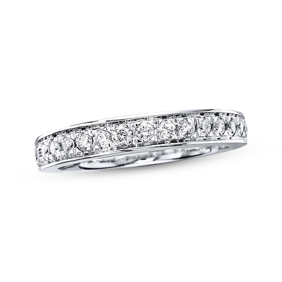 Previously Owned Diamond Wedding Ring 3/8 ct tw Round-cut 14K White Gold Size
