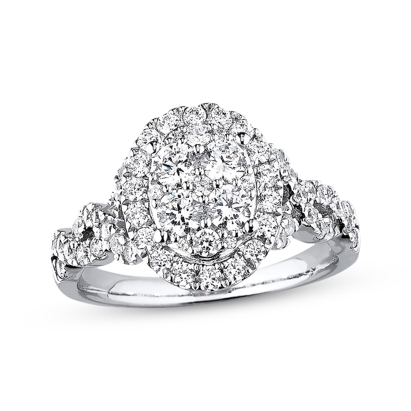 Main Image 1 of Previously Owned Engagement Ring 1 ct tw Diamonds 14K White Gold - Size 4.5