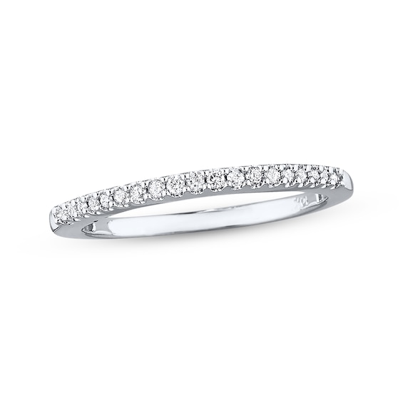 Previously Owned Diamond Wedding Band 1/10 ct tw Round-cut 10K White Gold Size 4.5