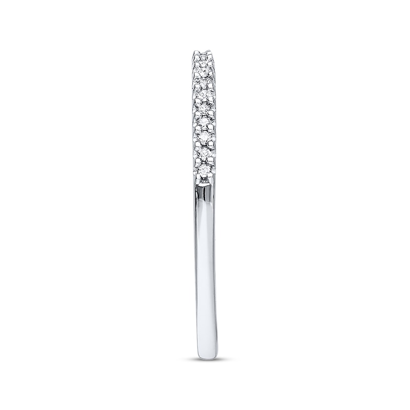Main Image 2 of Previously Owned Diamond Wedding Band 1/10 ct tw Round-cut 10K White Gold - Size 4.5