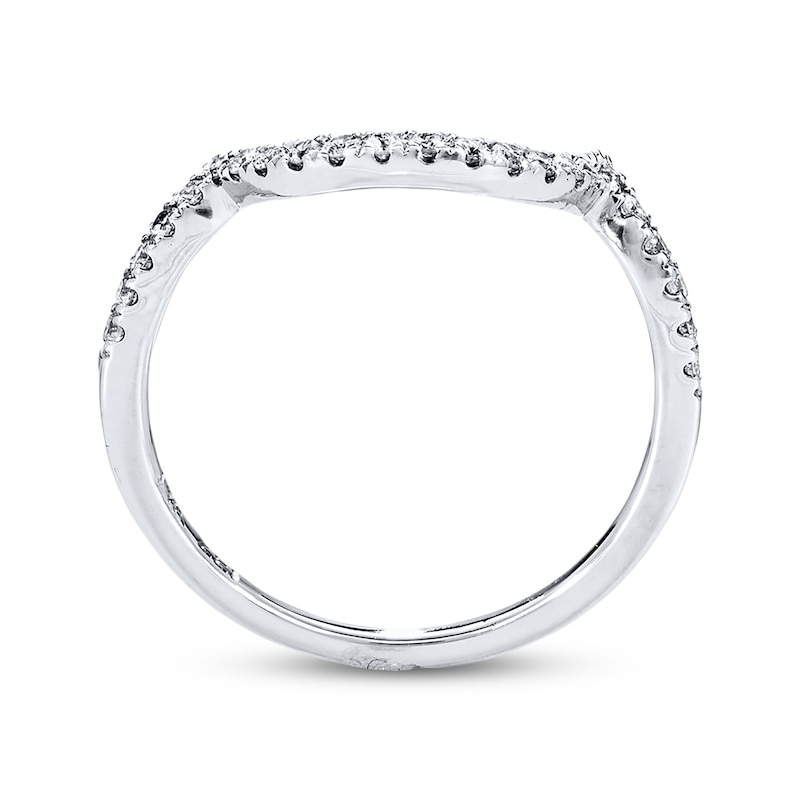 Main Image 3 of Previously Owned Diamond Wedding Band 1/5 ct tw Round-cut 14K White Gold - Size 4.5