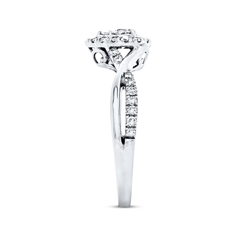 Main Image 2 of Previously Owned Diamond Engagement Ring 3/8 ct tw 14K White Gold - Size 3.5