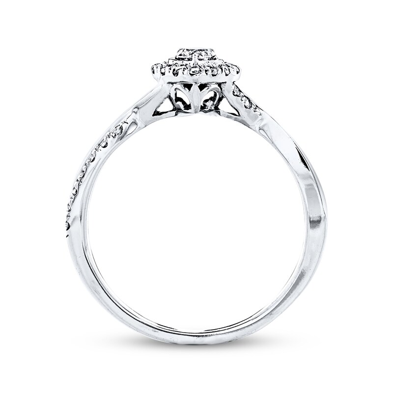 Main Image 3 of Previously Owned Diamond Engagement Ring 3/8 ct tw 14K White Gold - Size 3.5