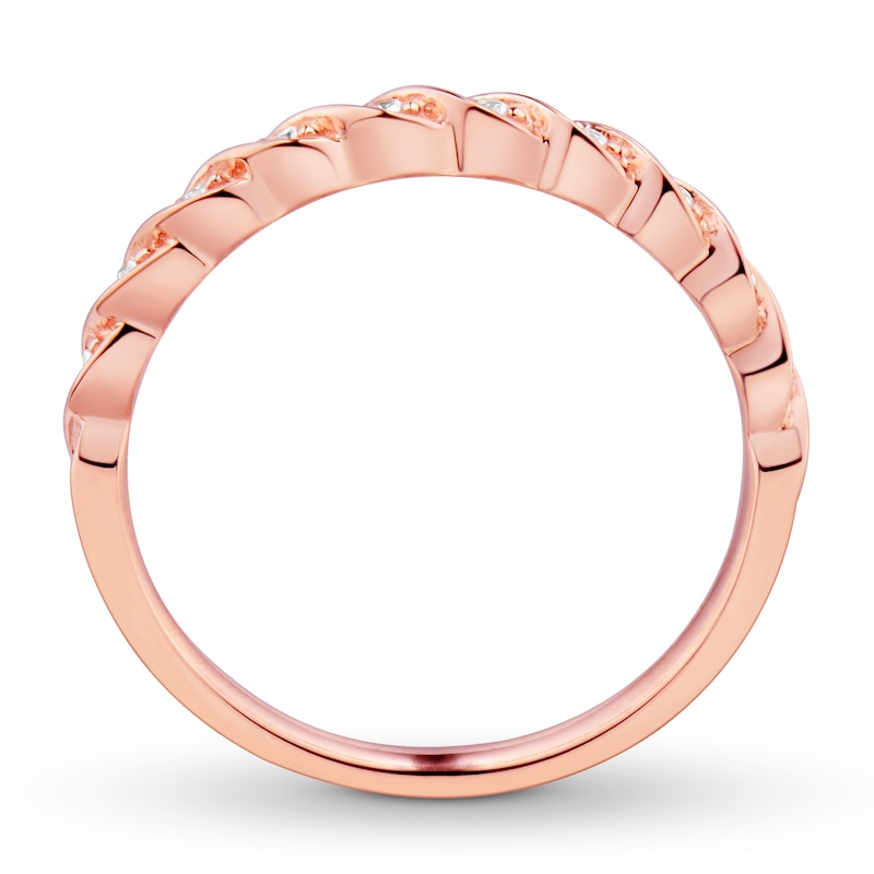 Main Image 2 of Previously Owned Diamond Wedding Band 1/20 ct tw 10K Rose Gold - Size 9.75