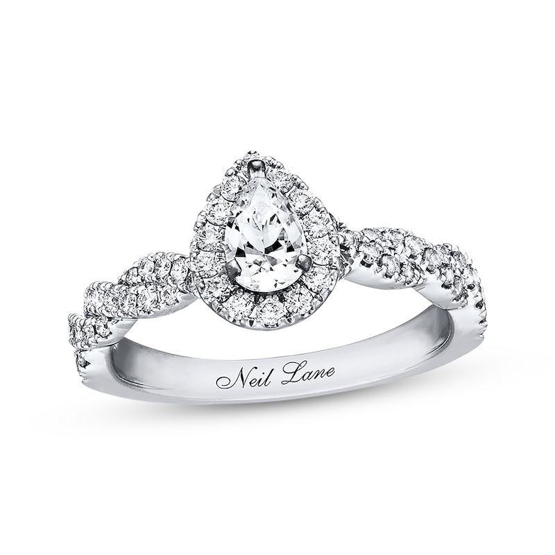 Previously Owned Neil Lane Pear-Shaped Diamond Engagement Ring 3/4 ct tw 14K White Gold