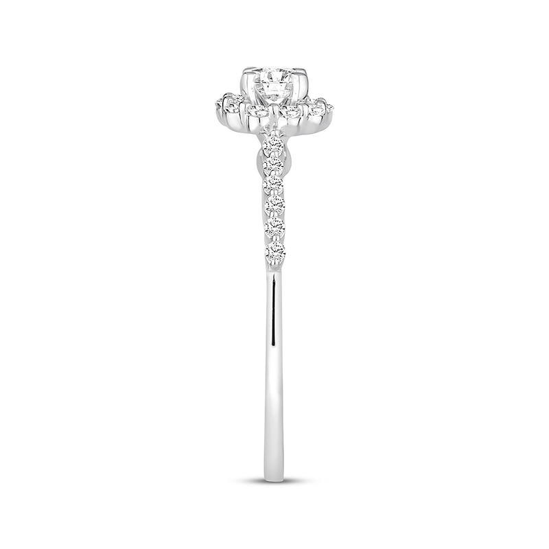 Main Image 2 of Previously Owned Diamond Engagement Ring 1/3 ct tw Round-cut 10K White Gold - Size 4.5