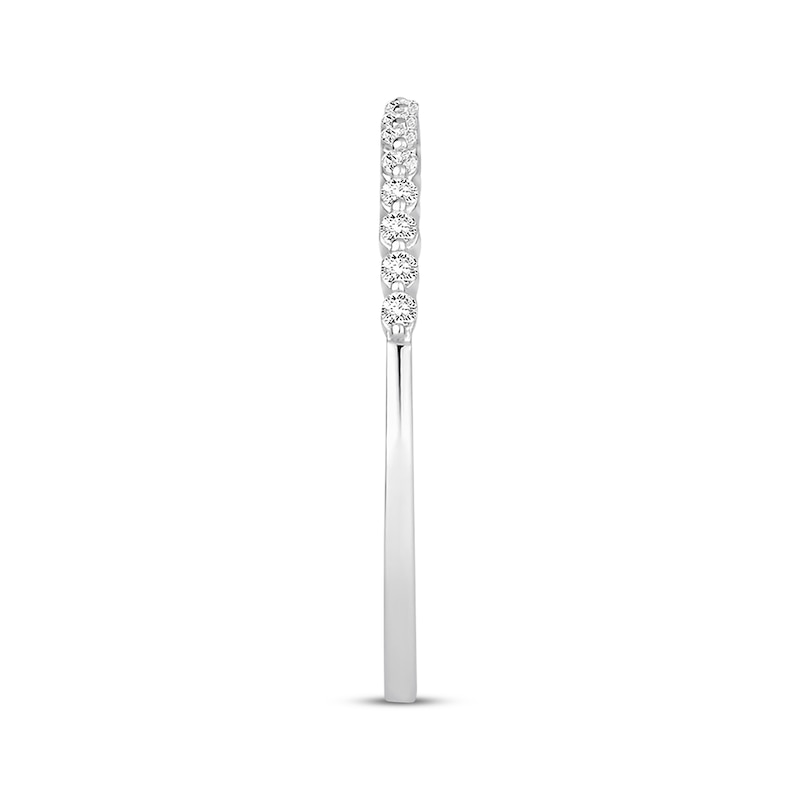 Main Image 2 of Previously Owned Diamond Wedding Band 1/8 ct tw Round-cut 10K White Gold - Size 4.5