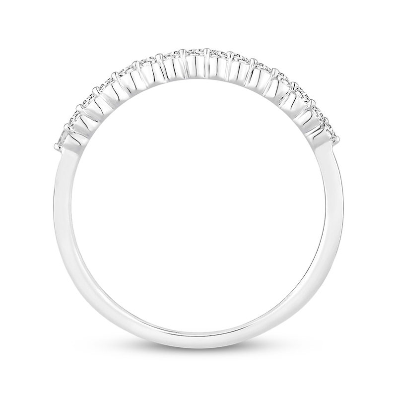 Main Image 3 of Previously Owned Diamond Wedding Band 1/8 ct tw Round-cut 10K White Gold - Size 4.5