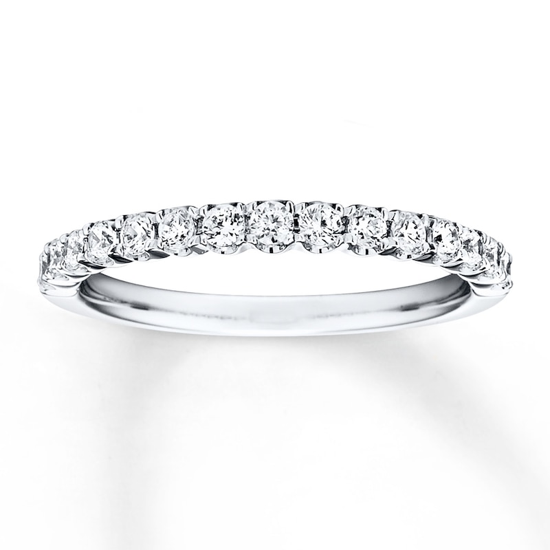 Main Image 1 of Previously Owned Diamond Wedding Band 3/8 ct tw Round-cut 14K White Gold - Size 4.5
