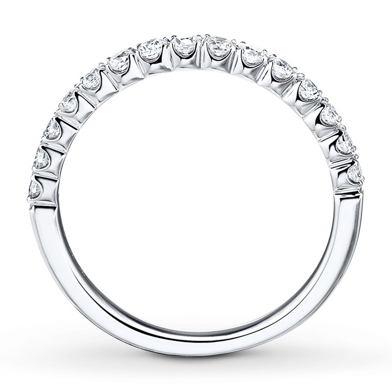 Main Image 2 of Previously Owned Diamond Wedding Band 3/8 ct tw Round-cut 14K White Gold - Size 4.5
