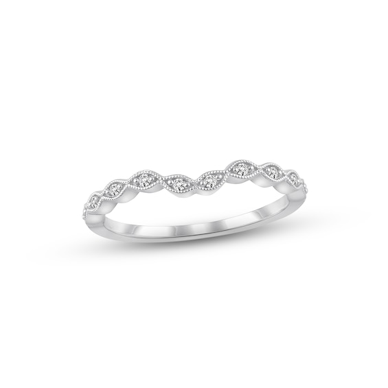 Previously Owned Diamond Wedding Band 1/15 ct tw Round-cut 10K White Gold Size 4