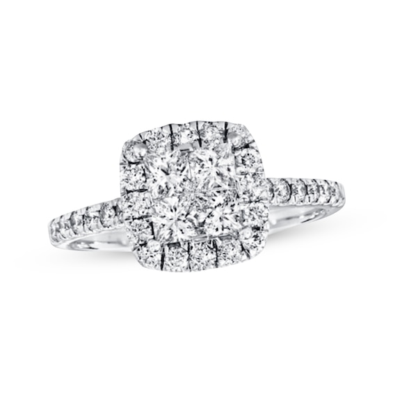 Previously Owned Diamond Engagement Ring 1 ct tw Princess-cut 14K White Gold Size