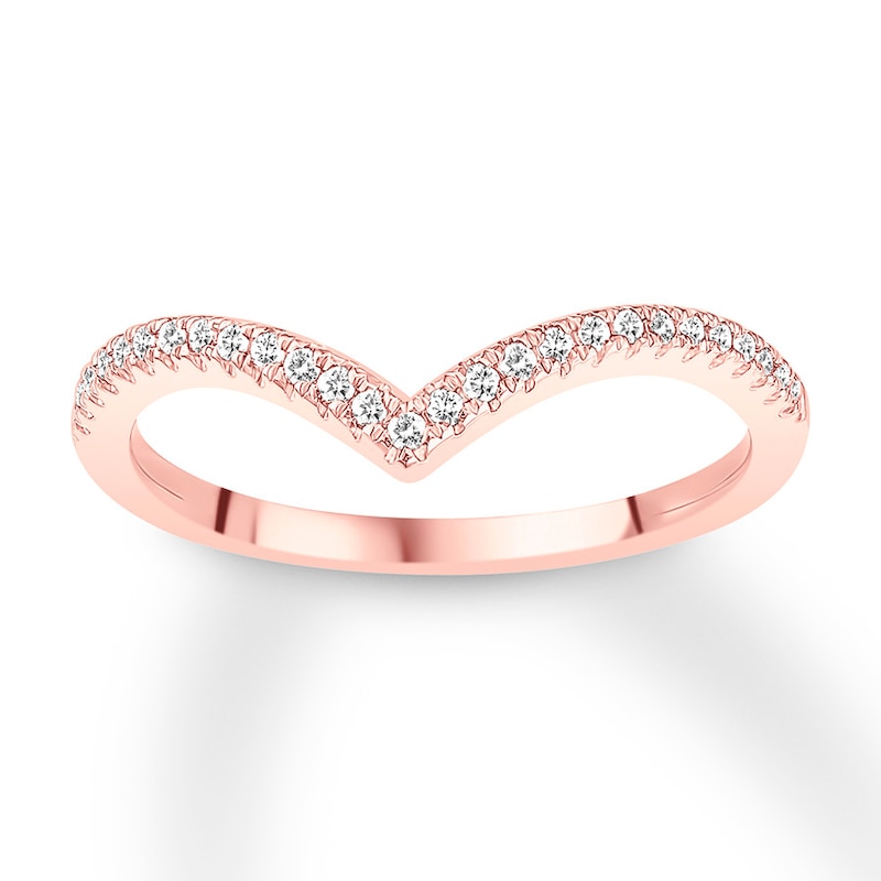 Main Image 1 of Previously Owned Diamond Wedding Band 1/8 ct tw Round-cut 14K Rose Gold Size 4.25