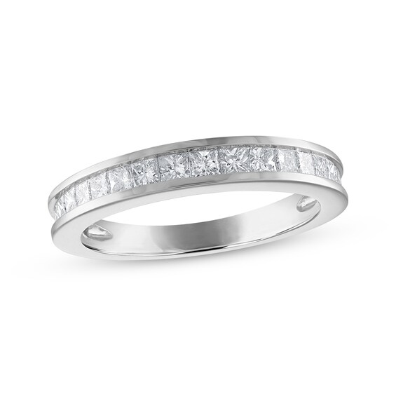 Previously Owned Diamond Wedding Band 3/4 ct tw Princess-cut 14K White Gold Size 10.75